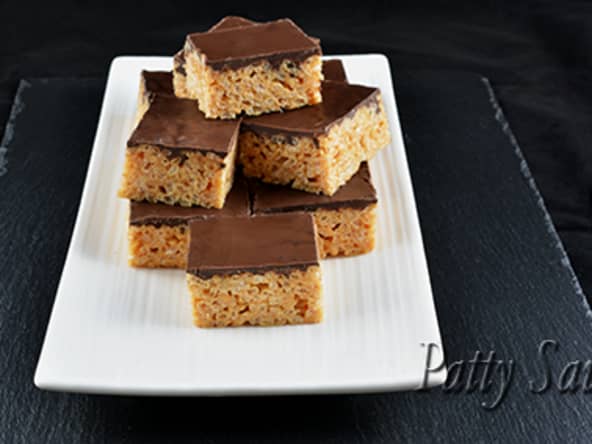 Carrés aux rice krispies et beurre de cacahuètes