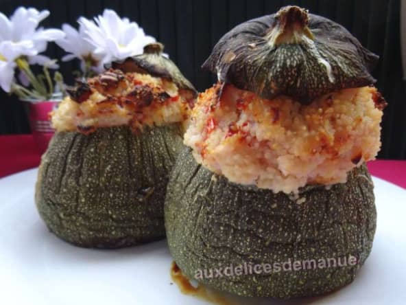 Courgettes farcies aux tomates et filets de lieu