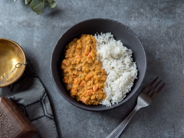 Dahl de lentilles corail (végétalien)