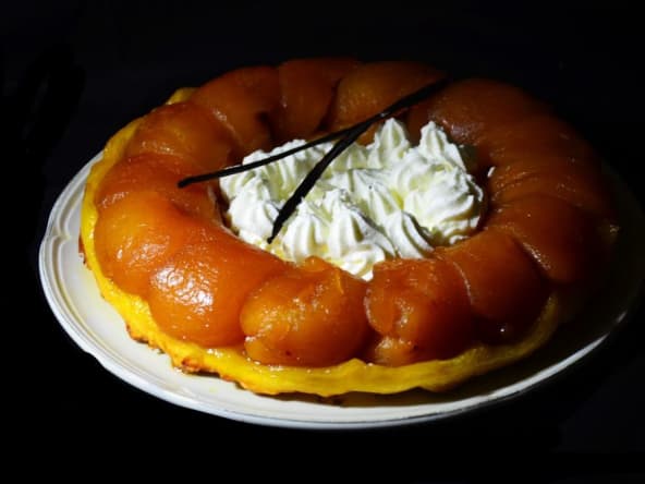 Tarte tatin de pommes crème fouettée à la vanille