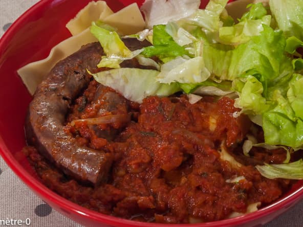 Saucisses de sanglier aux pâtes