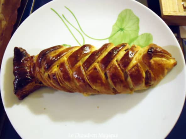 Feuilleté de poisson et poireau.