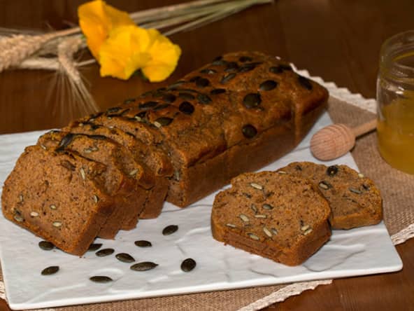 Breadcake à la patate douce et aux graines de courge