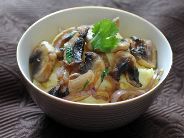 Polenta crémeuse aux champignons et tomme de Savoie