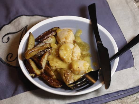 St-Jacques et pommes de terre sautées au citron confit