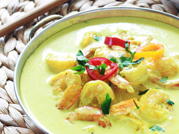 Curry de crevettes et lait de coco rapide