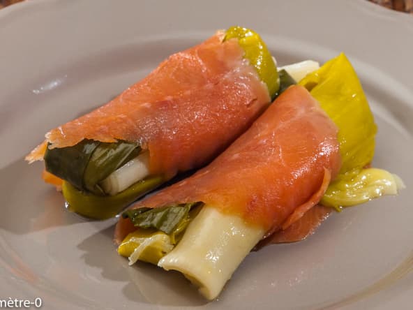Salade de poireaux à la truite fumée