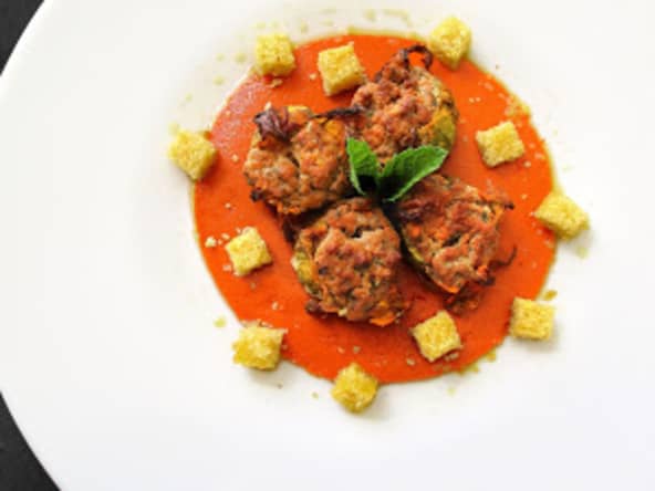 Fleurs de courgettes farcies aux merguez