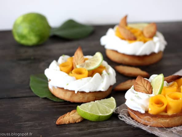 Tartelettes mangue et citron vert à la chantilly de coco