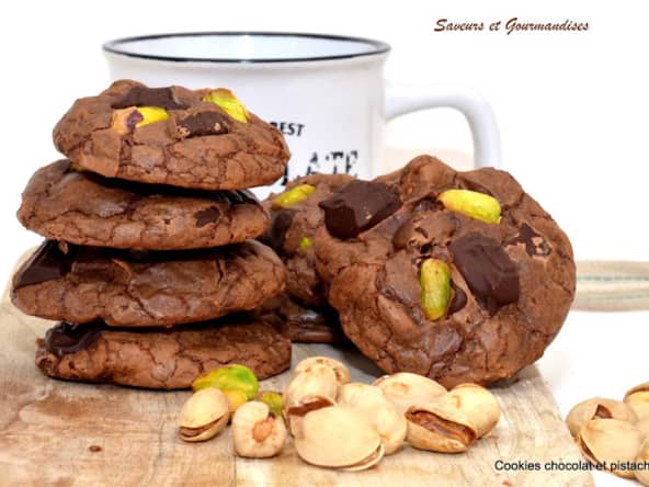 Cookies chocolat et pistaches.