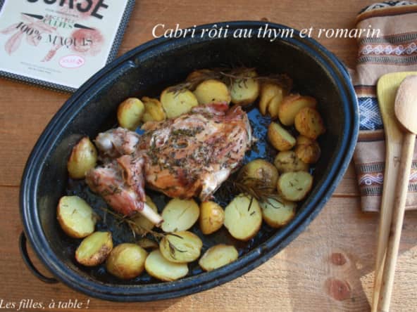 Cabri rôti au thym et romarin