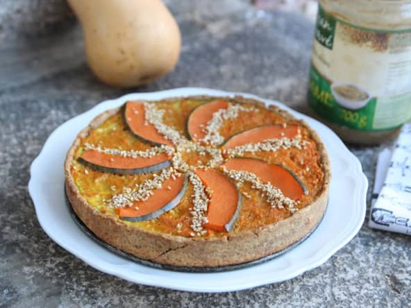 Quiche courge, curry, sésame et orange