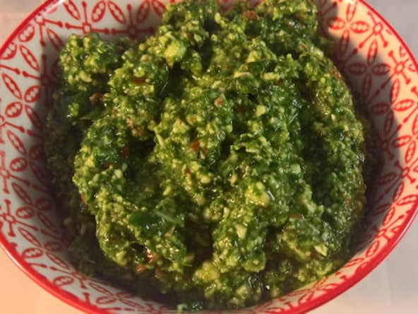 Pesto aux épinard et ail des ours