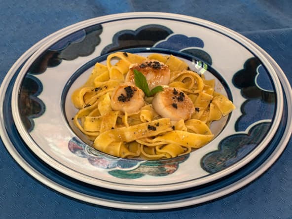 Tagliatelles aux truffes et noix de St-Jacques