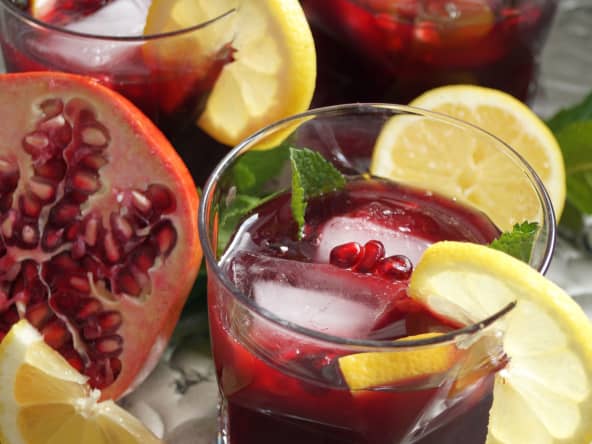 Mocktail grenade, rose et citron