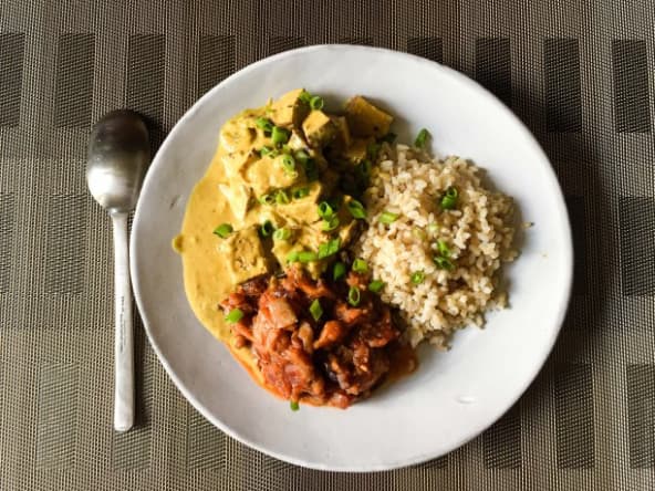 Curry de tofu au lait de coco