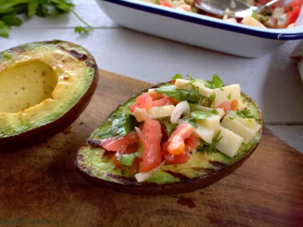 Avocats grillés, ceviche