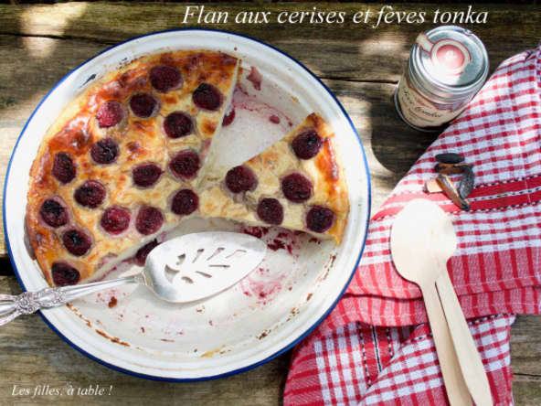 Flan aux cerises et fève tonka