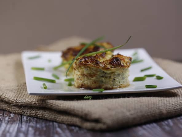 Petits flans de courgettes pommes de terre au chèvre et à la ciboulette