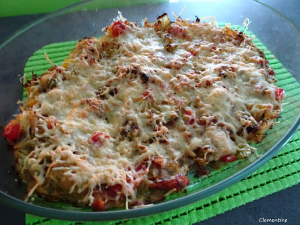 Gratin de chou pointu aux poivrons rouges