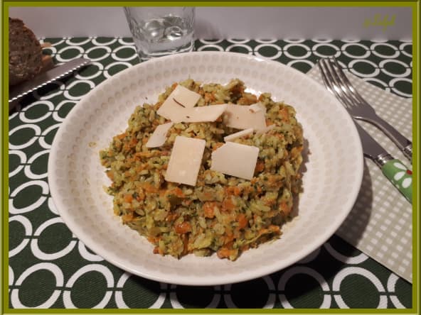 Riz au pesto et carottes