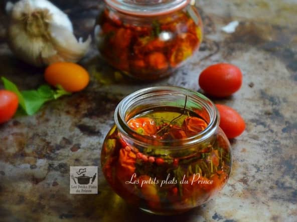 Conserves de tomates cocktail déshydratées puis confites à l'huile