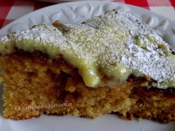 Gâteau au caramel et crème pâtissière
