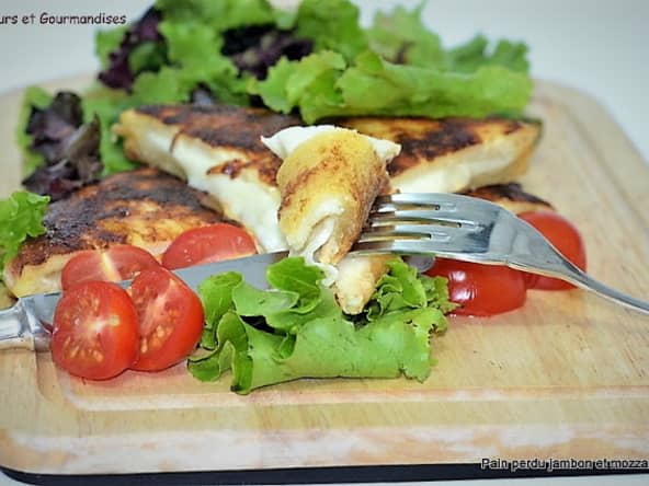 Pain perdu jambon et mozzarella
