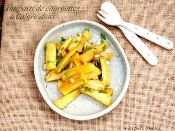 Antipasti de courgettes à l’aigre-doux