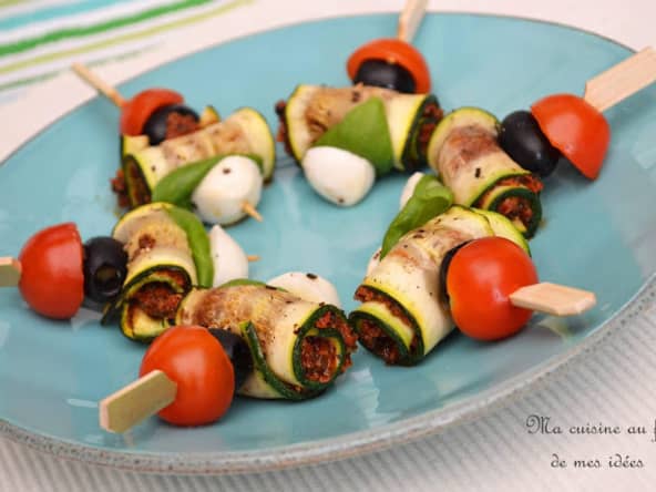 Roulades de courgettes farcies à la tapenade