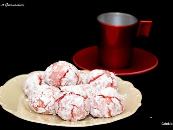 Crinkles ou craquelés aux biscuits roses de Reims.
