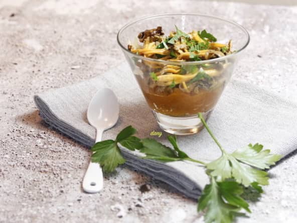 Purée de potiron aux chanterelles