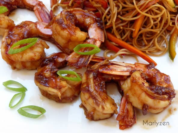 Crevettes au miel et à l'ail