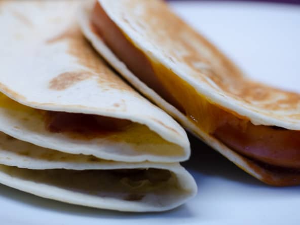 Quesadillas façon hot dog