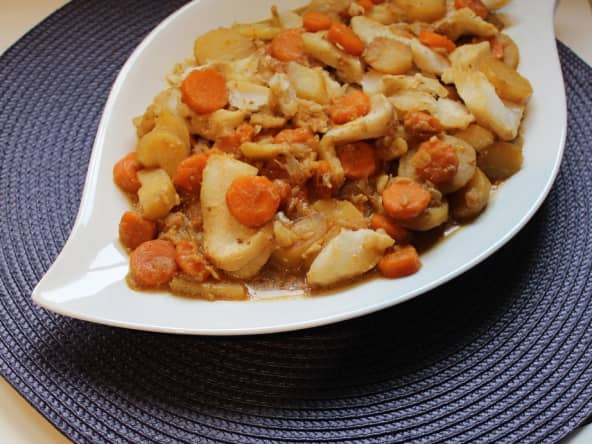 Dos de cabillaud aux carottes et pommes de terre réalisé