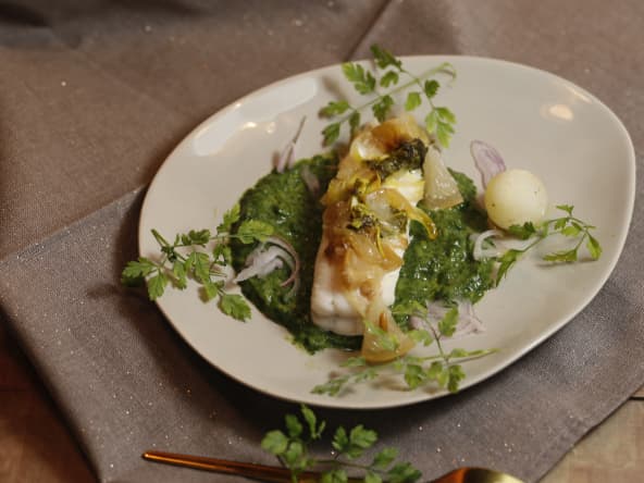 Filets de sole épinards et citron confit