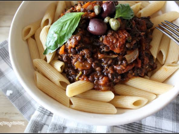 Bolognèse de lentilles beluga
