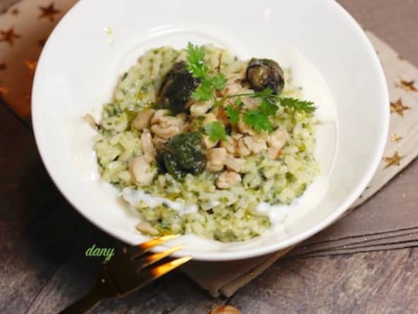 Risotto aux épinards grenouilles et escargots