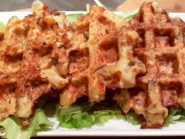 Gaufres salées dinde hachée fromage