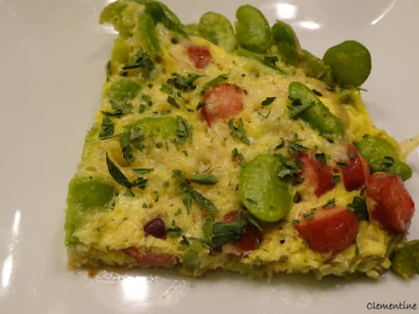 Omelette de fèves et pecorino