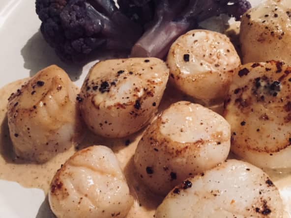 Coquilles Saint-Jacques, sauce vanille
