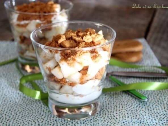 Verrines aux poires, spéculoos et mascarpone