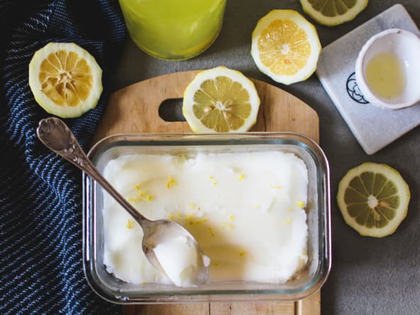 Sorbet au citron sans oeufs