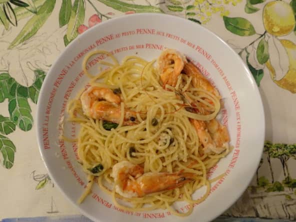 Spaghetti au citron et crevettes de Giada de Laurentiis