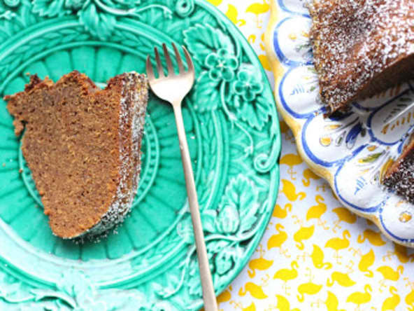 Gâteau au gingembre, sirop de Liège et bière stout