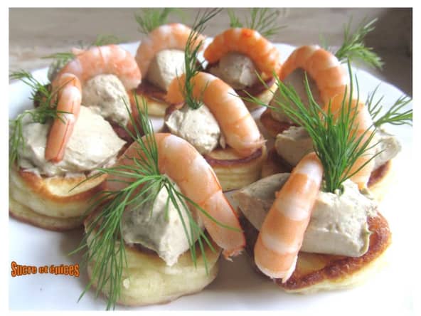 Blinis avocat crevettes