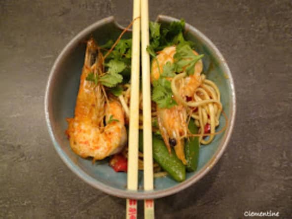 Nouilles chinoises aux sugar snaps