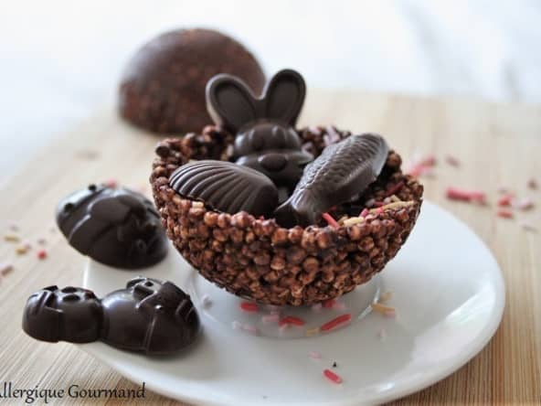 Nids de Pâques au quinoa soufflé chocolaté