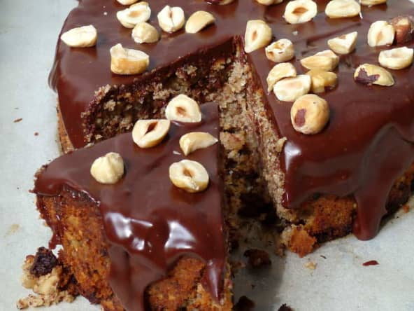 Gâteau ricotta, noisettes et chocolat