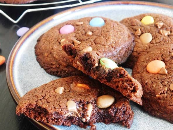 Cookies tout chocolat et Smarties